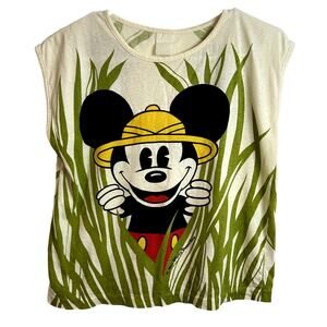 Vintage Mickey Disney Safari 90s AOP Italian Caro Amoroso Tee Size Small